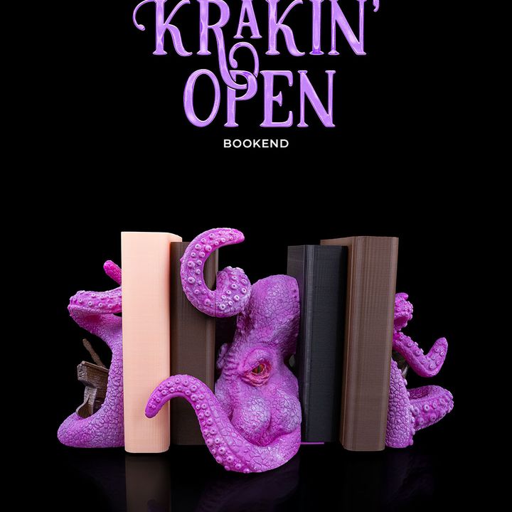 3D Printable Krakin' open Bookend by Stlflix